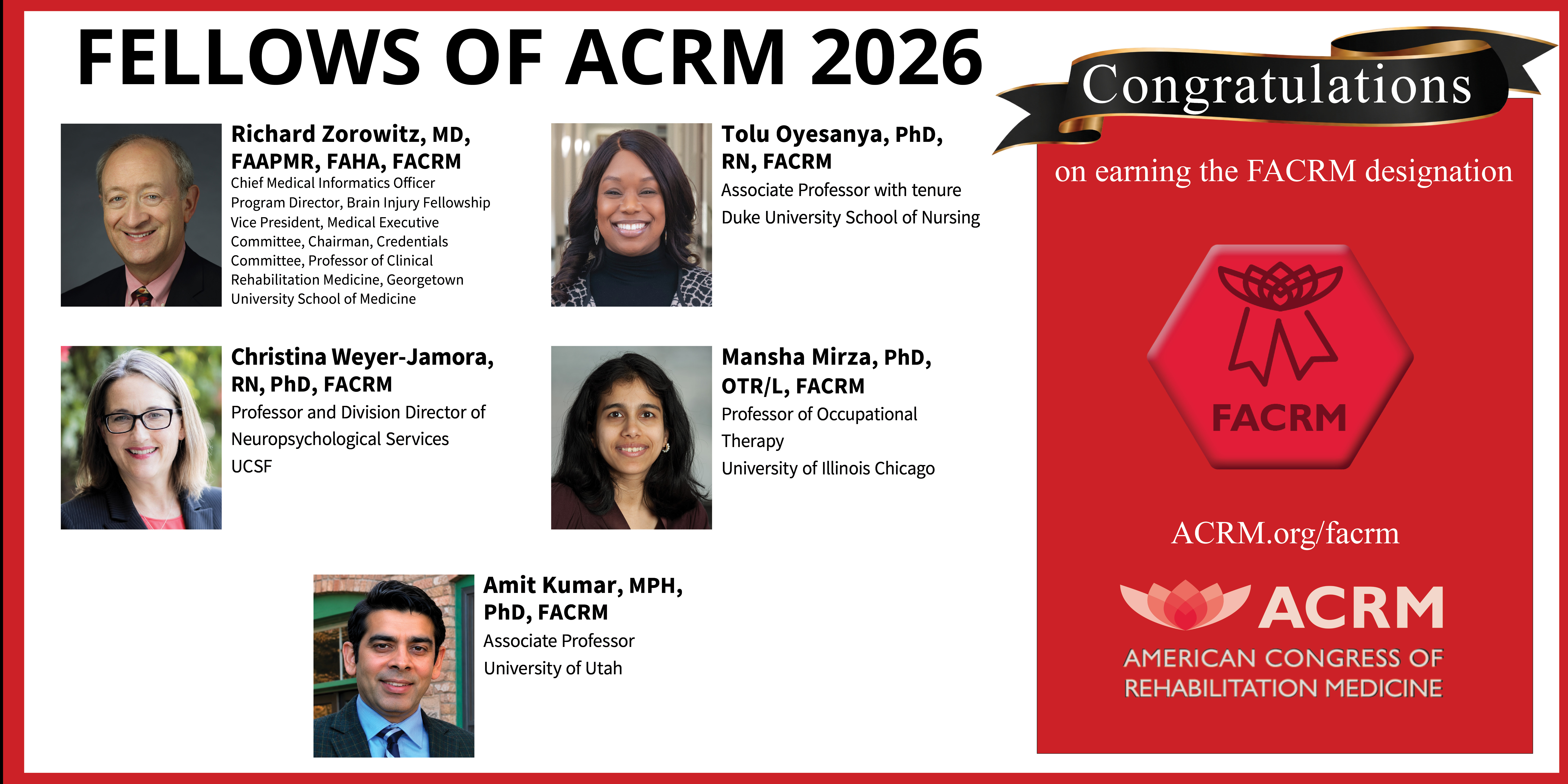 2026 Fellows of ACRM group