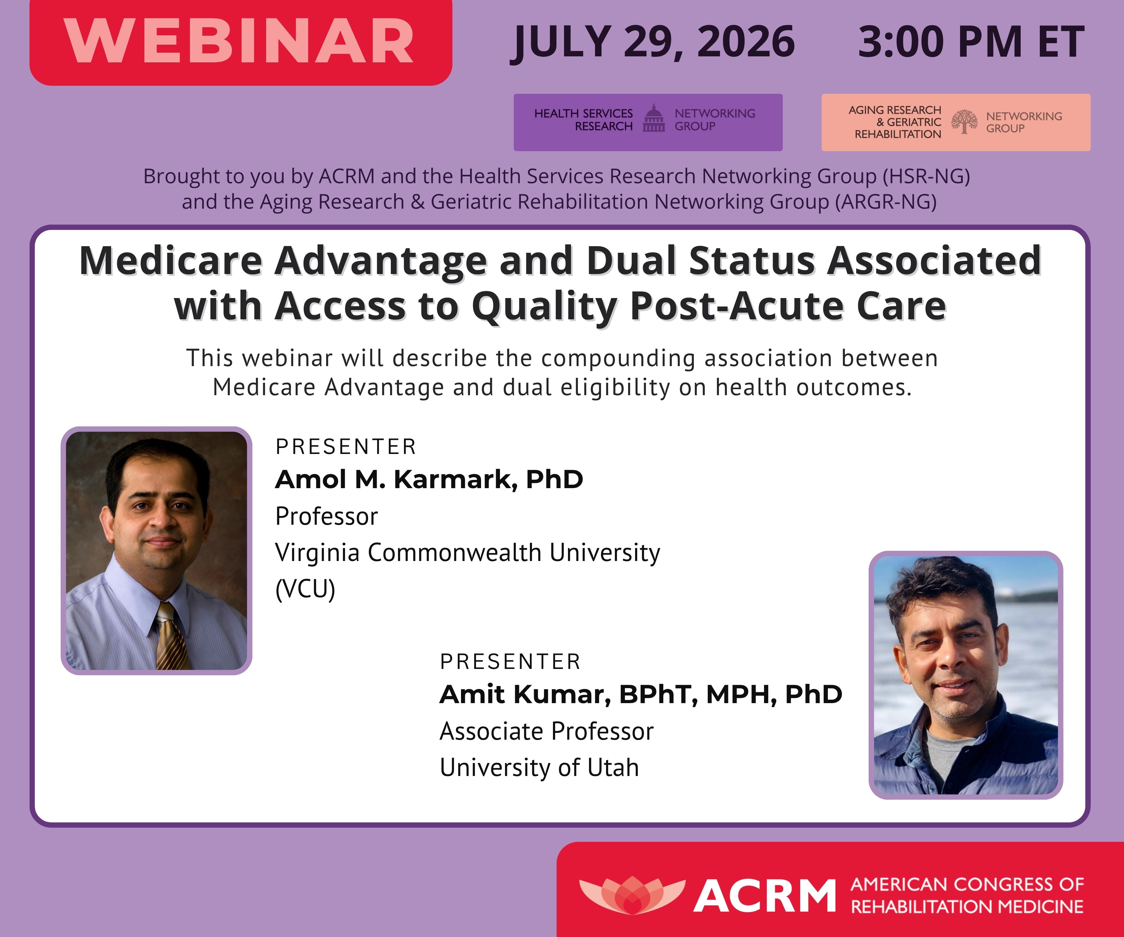 HSR and ARGR: Upcoming Webinar